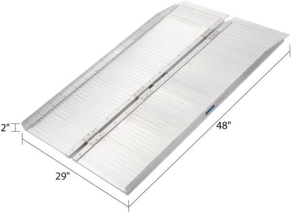 600 Lbs Capacity 4'L Silver Spring Single Fold Wheelchair Ramp - Image 3