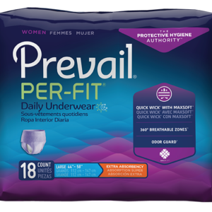 Prevail Per-Fit Underwear for Women, Large, 44"-58" - 18/pk 4pk/cs - Case