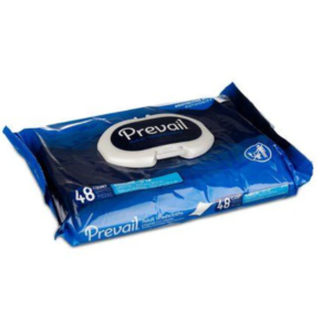 Prevail Adult Disposable Washcloth - Soft Pack Press-N-Pull Snap Lid - 12" x 8" - 48ct/pk