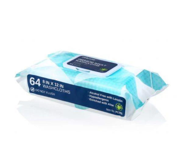 ProCure Wipes Premoistened Washcloth Soft Pack Snap Lid 8"x 12" - 64/pk 12pk/cs